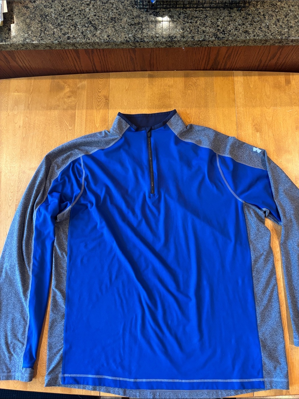 Men's Under Armour Blue and Gray 1/4 Zip fitted Performance Jacket